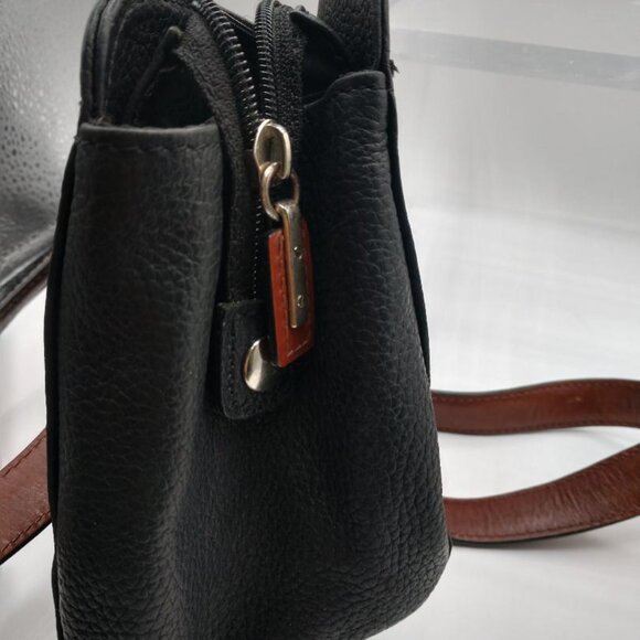 Fossil Leather Purse, Handbag, Black, Brown, Satchel, Shoulder Strap - Picture 5 of 11